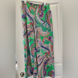 Lauren Ralph Lauren Mandala Palazzo Wide Leg Lined Paisley Pants Size 8